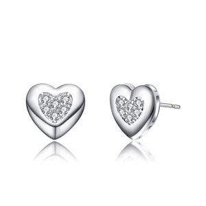 GENEVIVE JEWELRY Heart-Shaped Studs